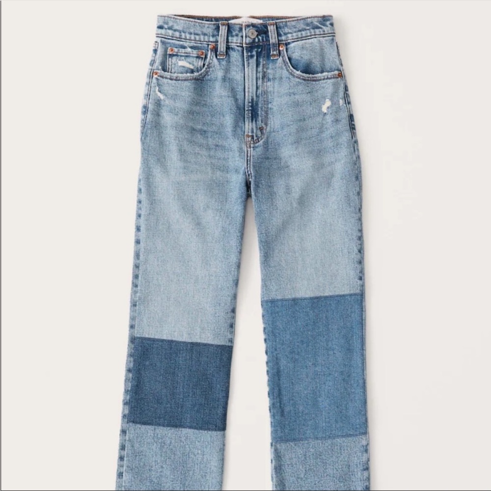 A&F the ankle straight ultra high rise jeans